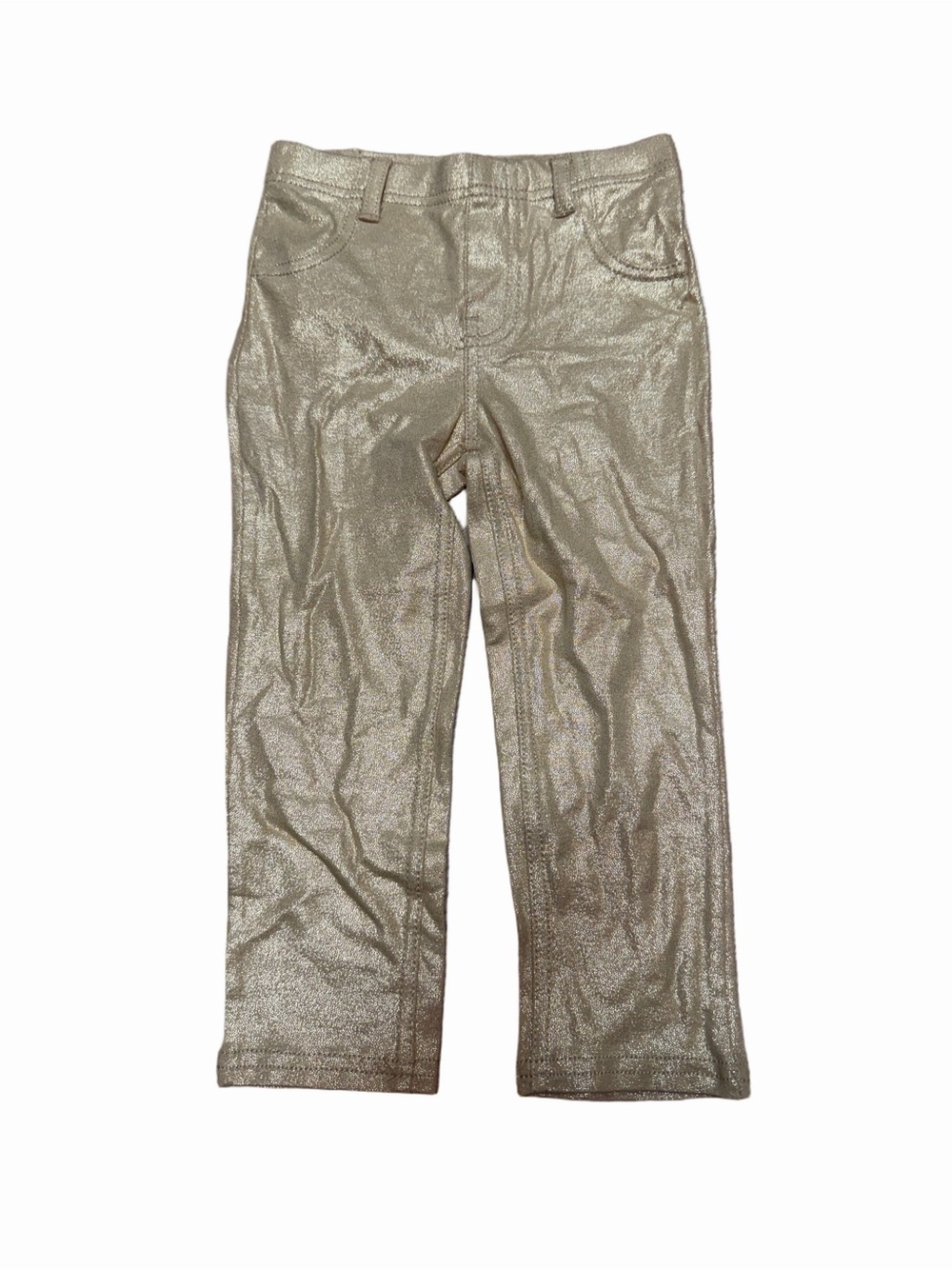 Garanimals Girls 3T Gold Metallic Shimmer Straight Leg Pants Y2K Party Holiday